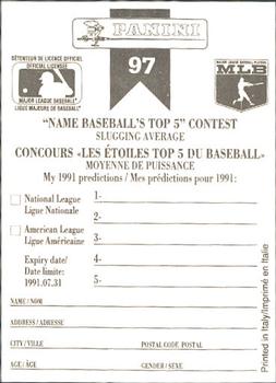 1991 Panini Top 15 (Canada) #97 National League Back
