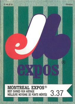 1991 Panini Top 15 (Canada) #129 Montreal Expos / Best ERA Front