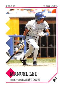 1992 Panini Stickers (Canadian) #28 Manuel Lee Front