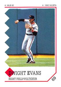 1992 Panini Stickers (Canadian) #69 Dwight Evans Front