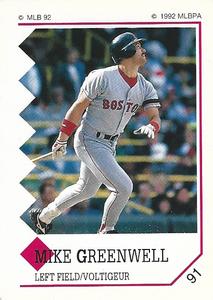 1992 Panini Stickers (Canadian) #91 Mike Greenwell Front