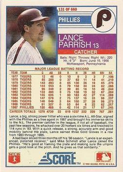 1988 Score - Glossy #131 Lance Parrish Back