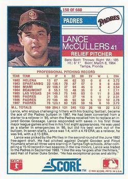 1988 Score - Glossy #150 Lance McCullers Back