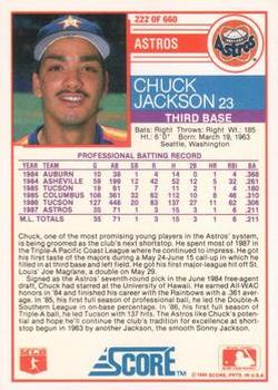 1988 Score - Glossy #222 Chuck Jackson Back