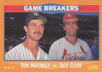 1988 Score - Glossy #650 Don Mattingly / Jack Clark Front