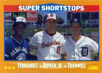 1988 Score - Glossy #651 Tony Fernandez / Cal Ripken, Jr. / Alan Trammell Front