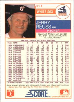 1988 Score Rookie & Traded - Glossy #61T Jerry Reuss Back