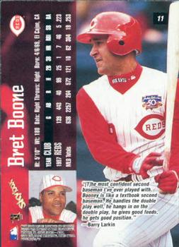 1998 SkyBox Dugout Axcess #11 Bret Boone Back
