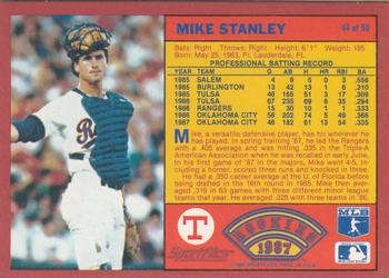 1987 Sportflics Rookies II #44 Mike Stanley Back