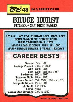 1990 Topps TV All-Stars #48 Bruce Hurst Back