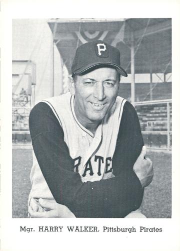 1965 Jay Publishing Pittsburgh Pirates #NNO Harry Walker Front
