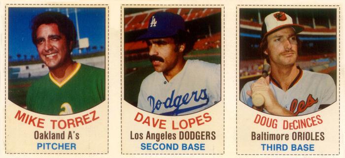 1977 Hostess - Panels #13-15 Mike Torrez / Dave Lopes / Doug DeCinces Front