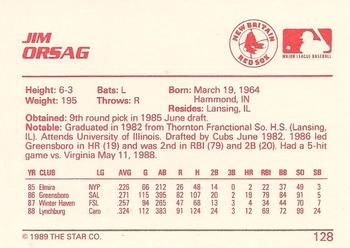 1989 Star #128 Jim Orsag Back