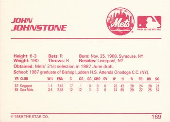 1989 Star #169 John Johnstone Back