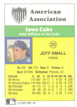 1990 CMC #95 Jeff Small Back