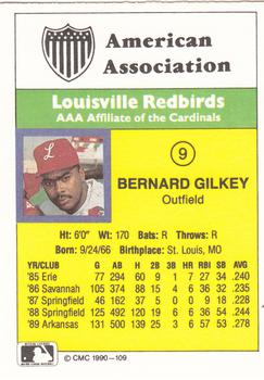 1990 CMC #109 Bernard Gilkey Back
