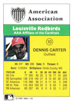 1990 CMC #110 Dennis Carter Back