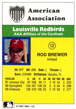 1990 CMC #112 Rod Brewer Back