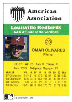 1990 CMC #120 Omar Olivares Back