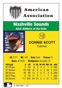 1990 CMC #137 Donnie Scott Back