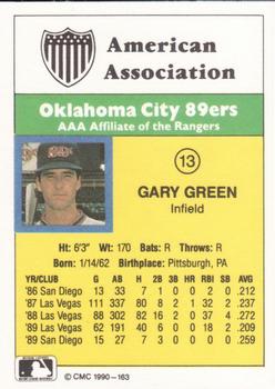 1990 CMC #163 Gary Green Back