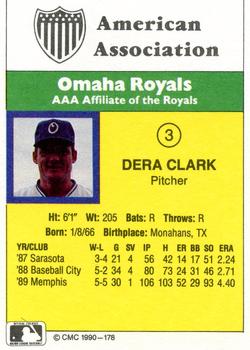 1990 CMC #178 Dera Clark Back