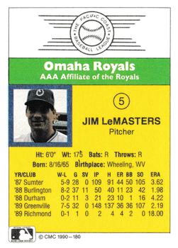 1990 CMC #180 Jim LeMasters Back