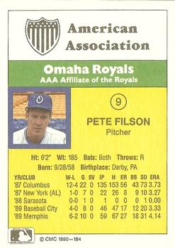 1990 CMC #184 Pete Filson Back