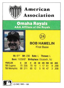 1990 CMC #199 Bob Hamelin Back