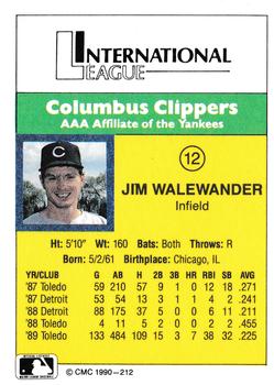 1990 CMC #212 Jim Walewander Back