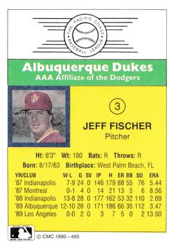 1990 CMC #405 Jeff Fischer Back