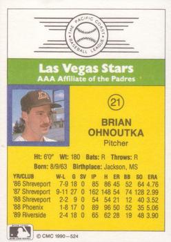 1990 CMC #524 Brian Ohnoutka Back