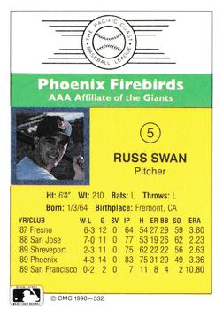 1990 CMC #532 Russ Swan Back