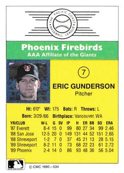 1990 CMC #534 Eric Gunderson Back
