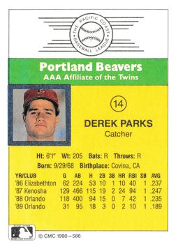 1990 CMC #566 Derek Parks Back