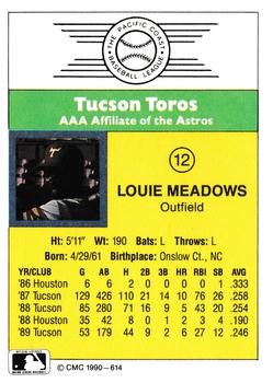 1990 CMC #614 Louie Meadows Back
