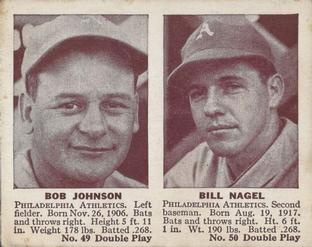 1941 Double Play (R330) #49-50 Bob Johnson / Bill Nagel Front