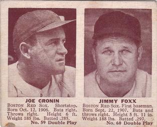 1941 Double Play (R330) #59-60 Joe Cronin / Jimmie Foxx Front