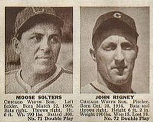 1941 Double Play (R330) #71-72 Moose Solters / John Rigney Front