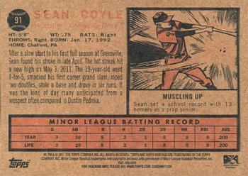 2011 Topps Heritage Minor League #91 Sean Coyle Back