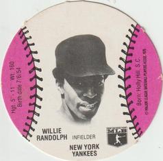 1977 Burger Chef Fun Meal Discs #NNO Willie Randolph Front