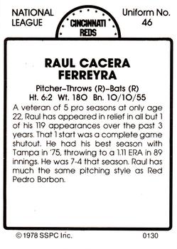 1978 SSPC 270 #130 Raul Ferreyra Back
