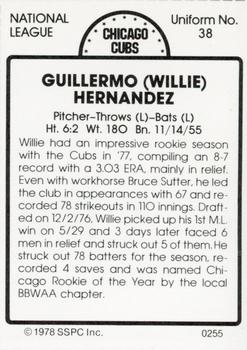 1978 SSPC 270 #255 Willie Hernandez Back