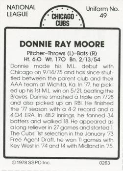 1978 SSPC 270 #263 Donnie Moore Back