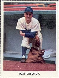 1955 Golden Stamps Brooklyn Dodgers #NNO Tom Lasorda Front