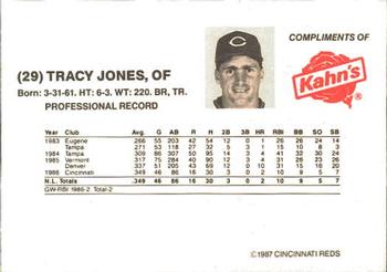 1987 Kahn's Cincinnati Reds #NNO Tracy Jones Back