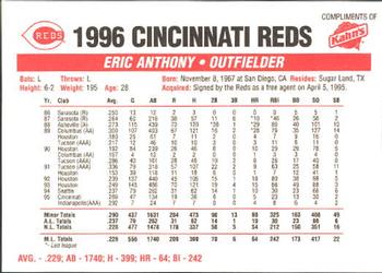 1996 Kahn's Cincinnati Reds #NNO Eric Anthony Back