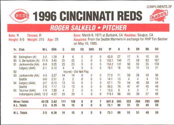 1996 Kahn's Cincinnati Reds #NNO Roger Salkeld Back