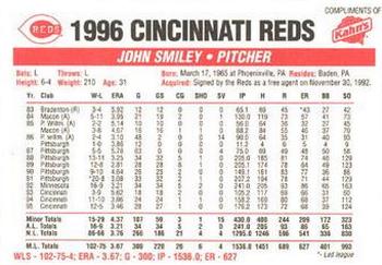 1996 Kahn's Cincinnati Reds #NNO John Smiley Back