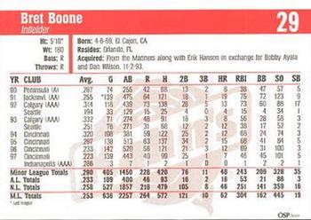 1998 Kahn's Cincinnati Reds #NNO Bret Boone Back